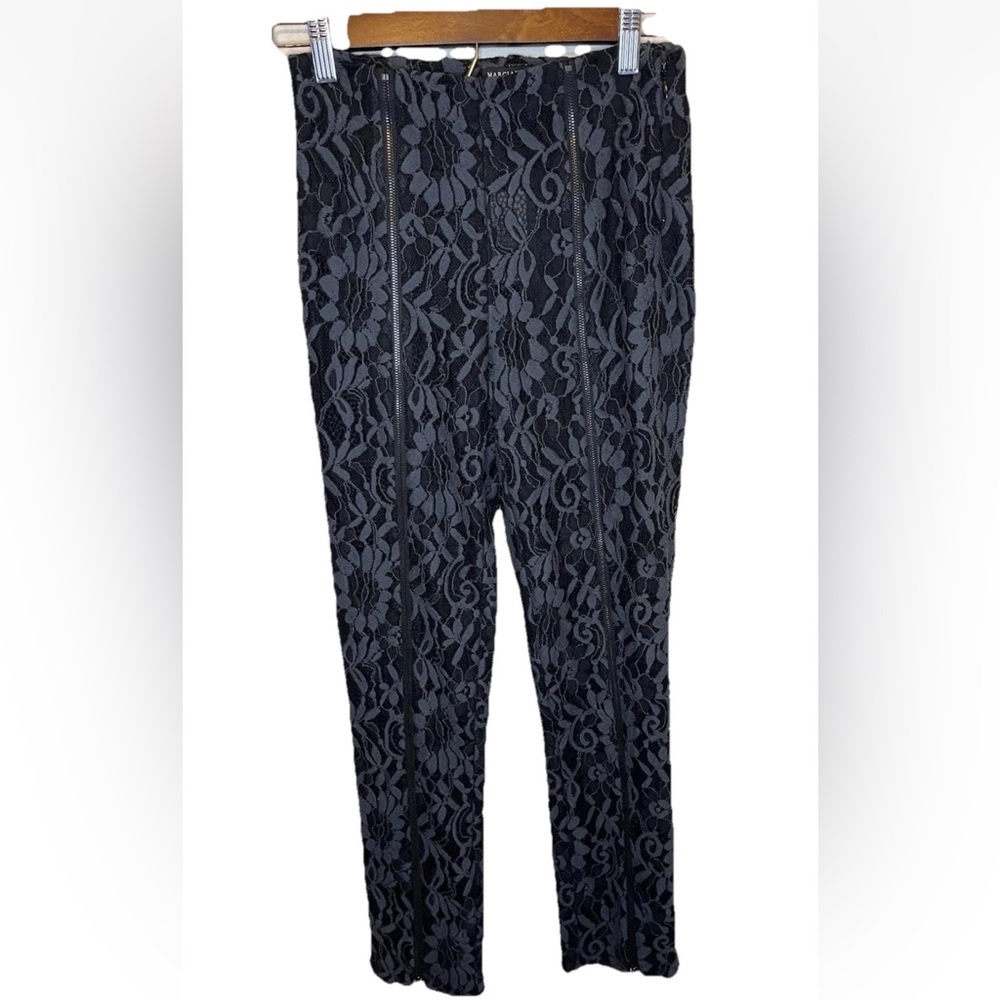 Marciano By Guess Lace Pants Womens Size 0 Tia Floral Black Gray Sheer NWT